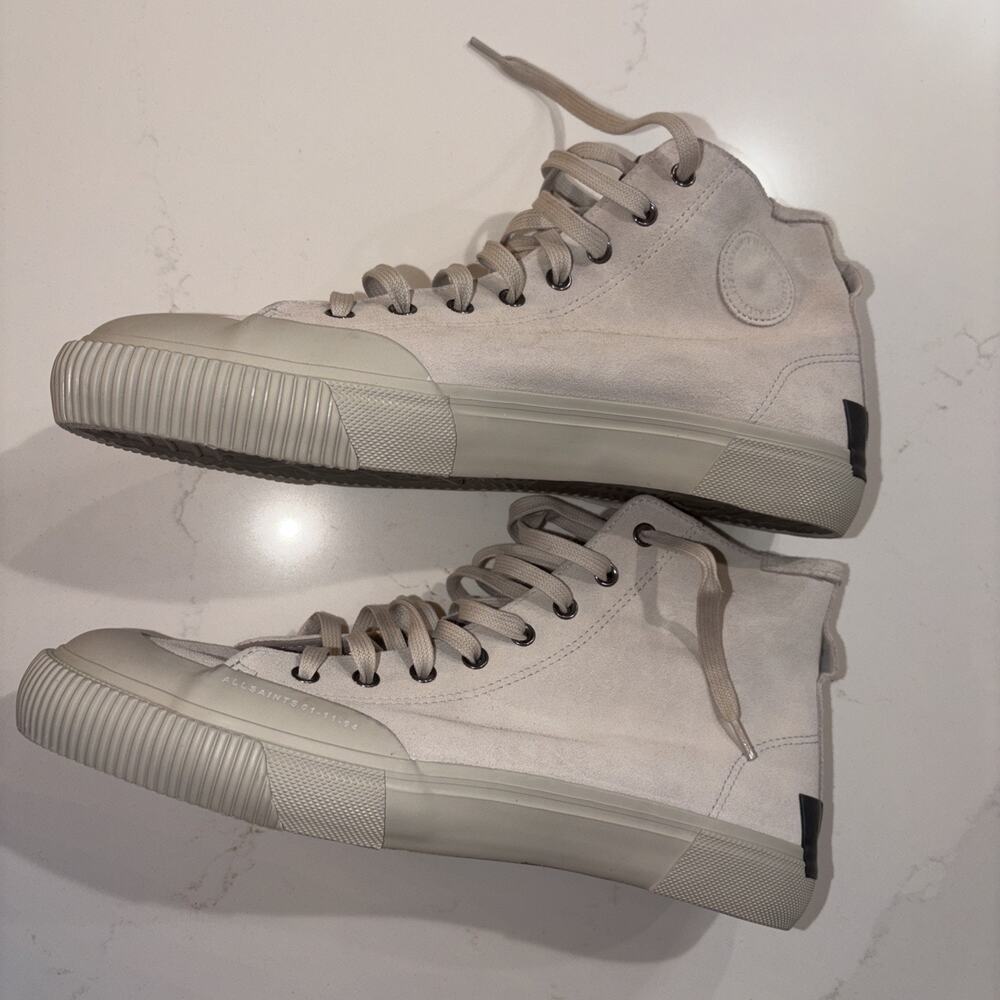 All Saints Dumont Gray High Top Sneakers 11 - Picture 2 of 7